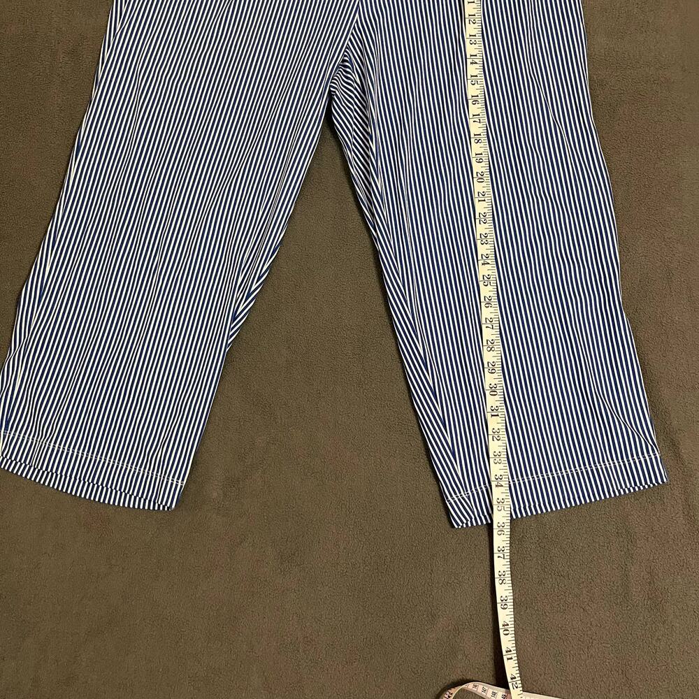 Lauren Ralph Lauren Pajama Set Womens XL Blue White Stripe Cotton Quiet Luxury - Picture 8 of 8